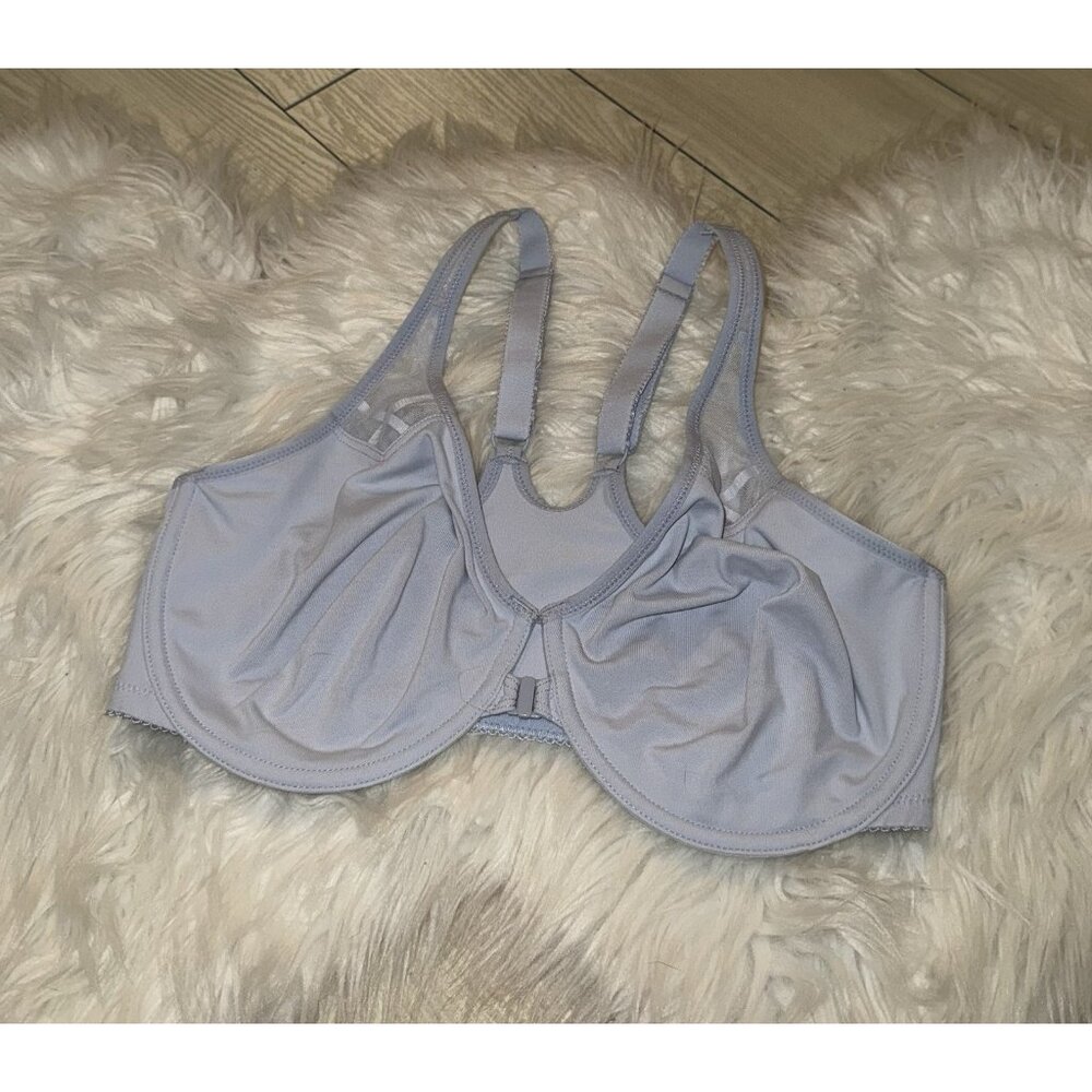DELIMIRA W601 Front Close Bra Unlined Underwire Womens 36DD Light Blue